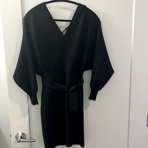 Black batwing sweater dress